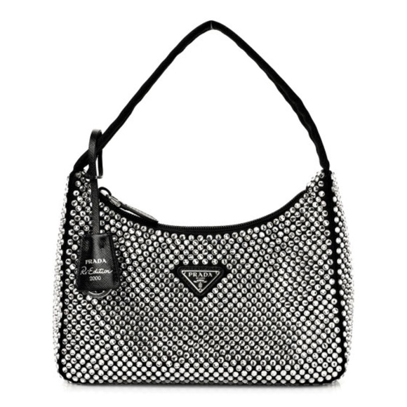 Authentic PRADA Satin Crystal Mini Re-Edition 2000 Bag Cristal - Picture 1 of 8